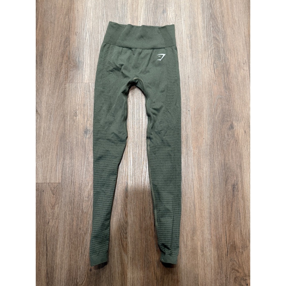 Gymshark Energy+ Seamless Leggings Olive Green High Waisted XS‎ B1A2B